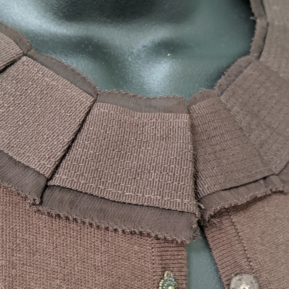 Tahari sweater. Silk blend brown with detailing M